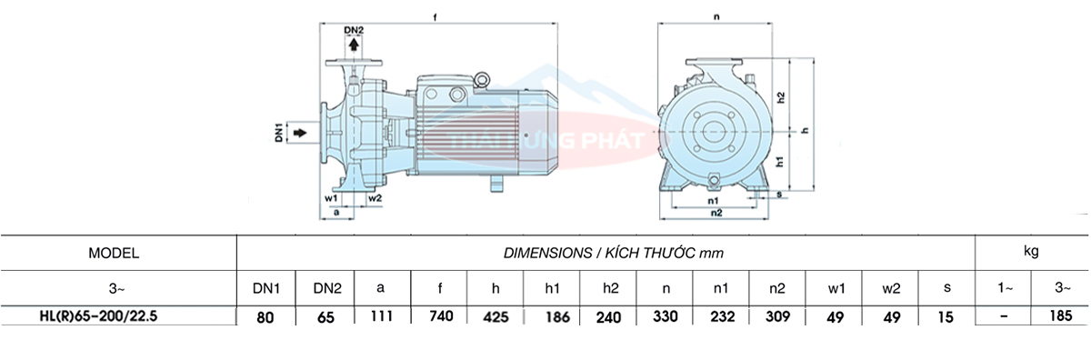 Máy bơm chữa cháy VNPY HL65-200/22.5 22.5kW