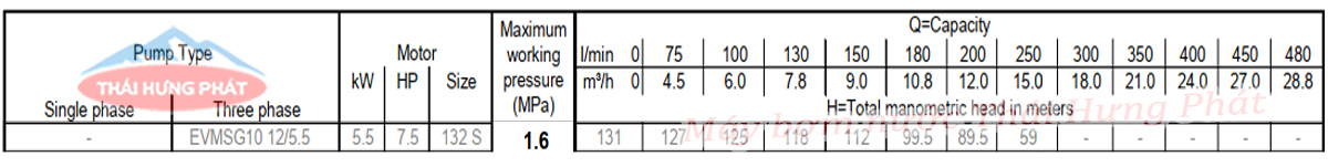 Máy bơm bù áp Ebara EVMSG 10 12F5 Q1BEG E/5.5 7.5HP