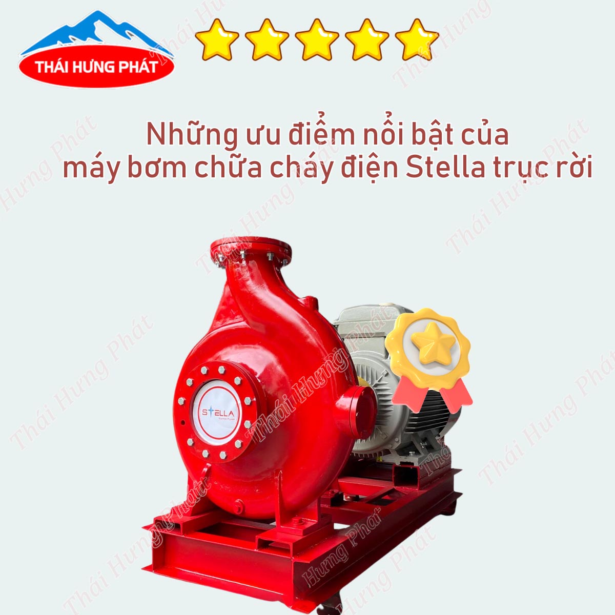 Một số ưu điểm nổi bật của máy bơm chữa cháy điện Stella trục rời