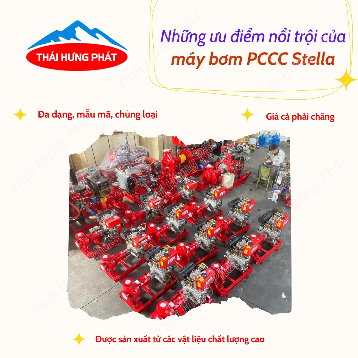 Những ưu điểm nổi trội của dòng máy bơm nước chữa cháy Stella